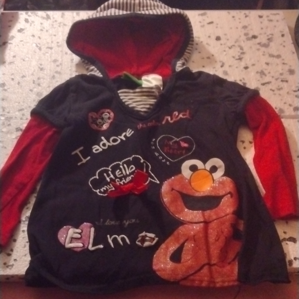 24 month girls hooded Elmo shirt